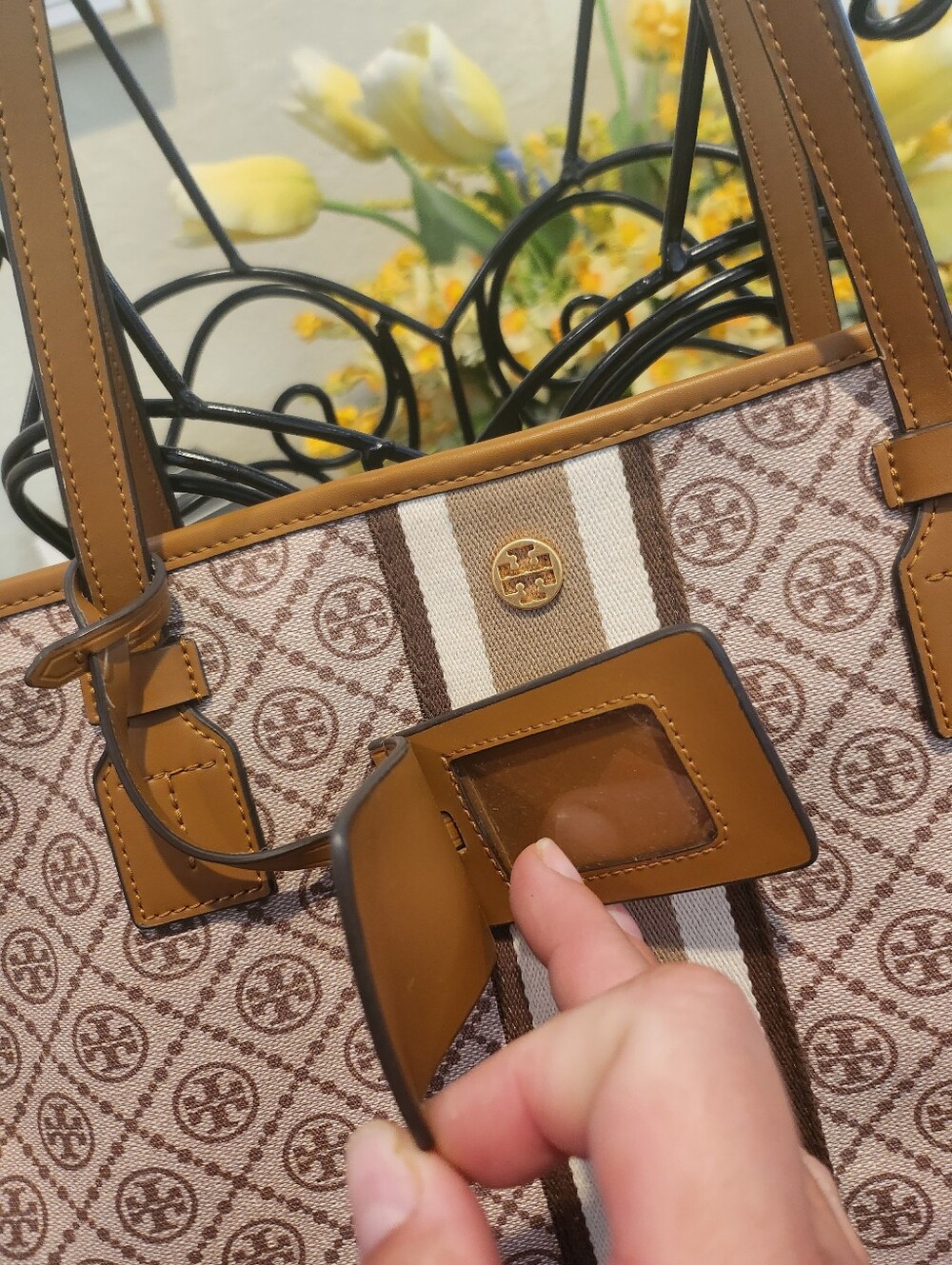 Tory Burch T Monogram Coated Canvas Tote - Picture 3 of 8